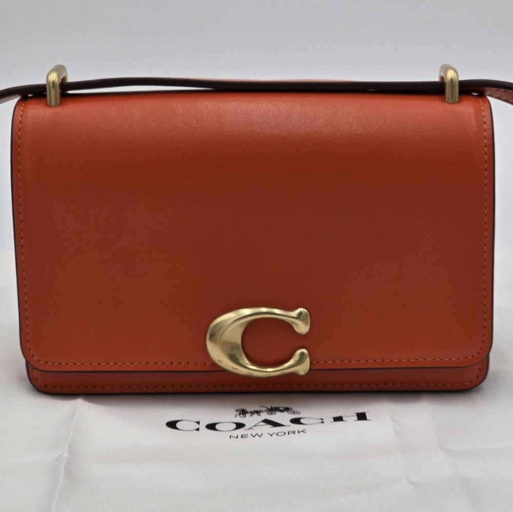 Coach Vibrant Orange Shoulder Bag with Gold Hardware